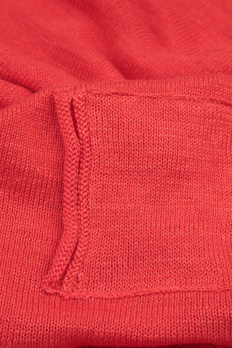 Two Pockets Red Linen Jumper 5