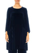 Two Pockets Royal Blue Silk Velvet Tunic 1