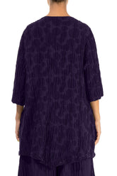 Two Pockets Royal Purple Circle Silk Linen Tunic 2