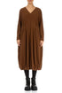 V-Neck Aged Copper Cotton Dress 1
