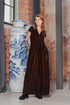 V-Neck Aged Copper Silk Velvet Jumpsuit 1