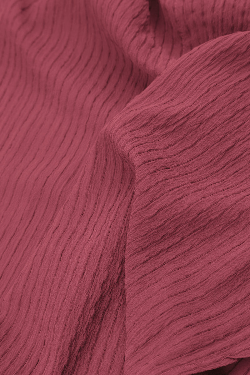 V-Neck Antique Ruby Stripy Silk Viscose Blouse 5