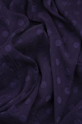 Flared Dotty Royal Purple Silk Cotton Dress 5