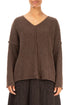 V-Neck Brown Wool Sweater 1
