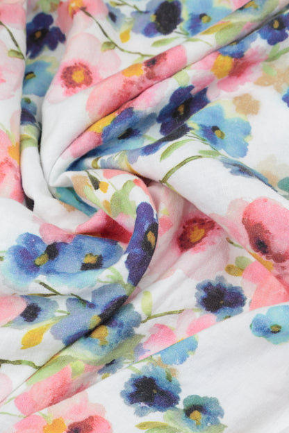 V-Neck Buttoned Primrose Linen Dress