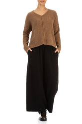 V-Neck Caramel Wool Sweater 4