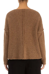 V-Neck Caramel Wool Sweater 2