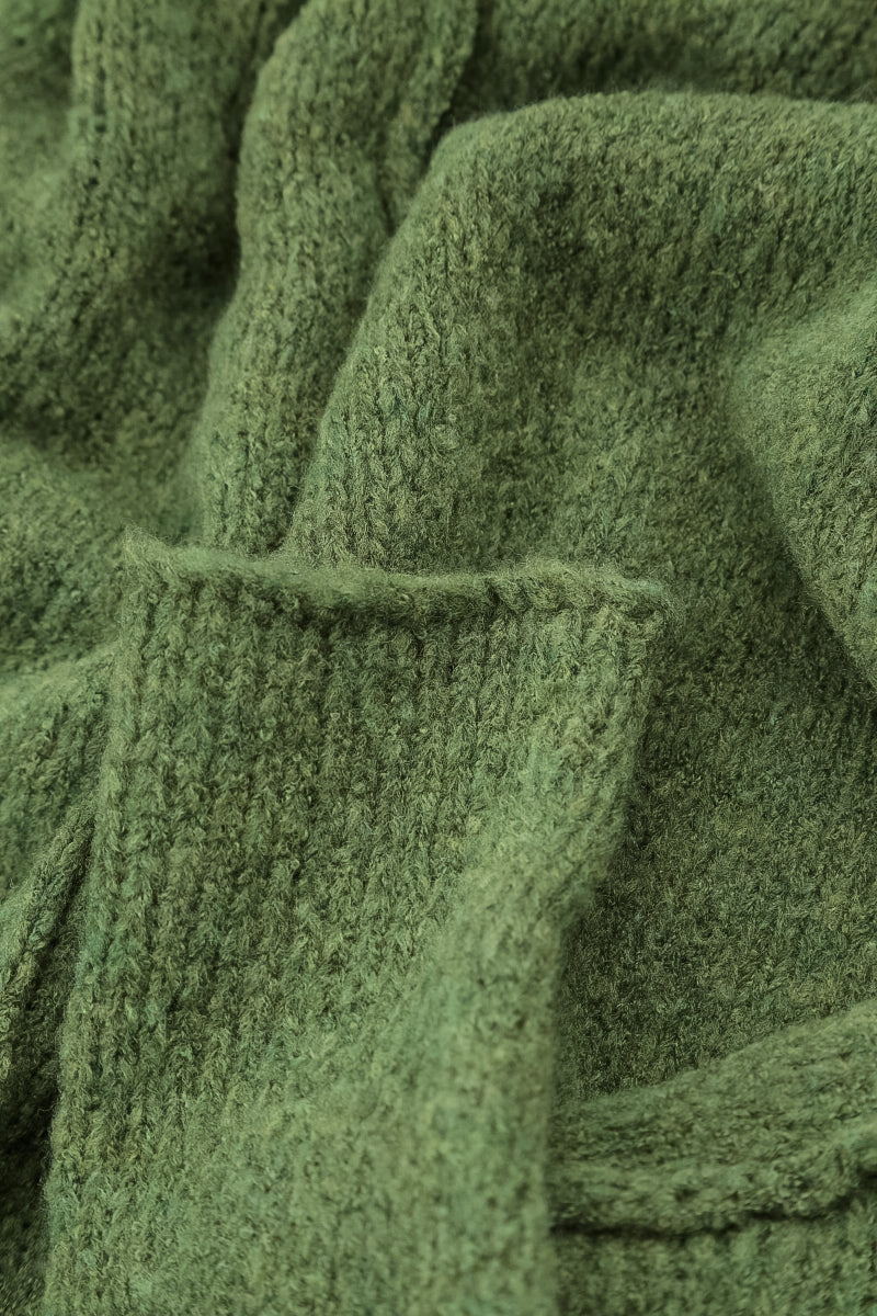 V-Neck Dark Sage Wool Sweater 5