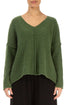 V-Neck Dark Sage Wool Sweater 1