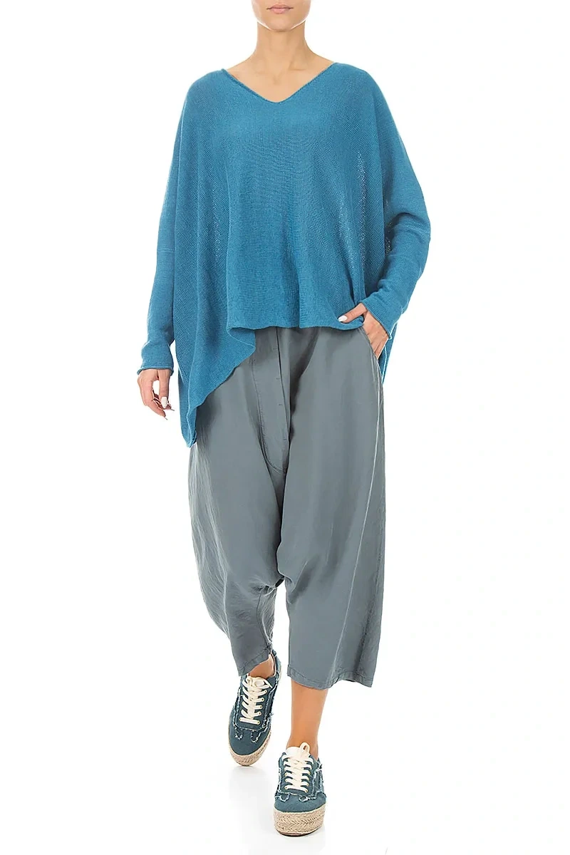 V-Neck Denim Linen Jumper 5