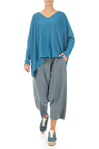 V-Neck Denim Linen Jumper 5