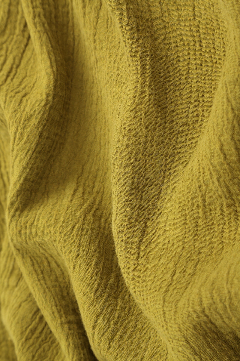 V-Neck Golden Lime Linen Viscose Blouse 5