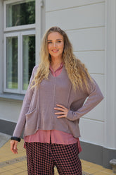 V-Neck Greige Linen Jumper 6