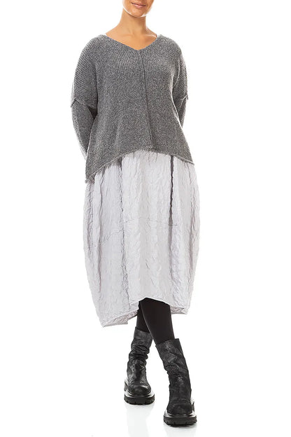 V-Neck Grey Wool Sweater 4