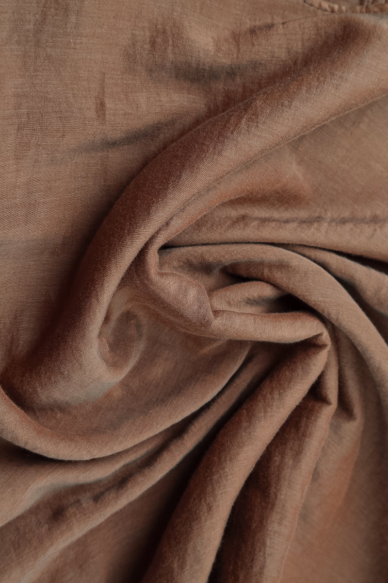 V-Neck Layered Aged Copper Silk Cotton Blouse 5