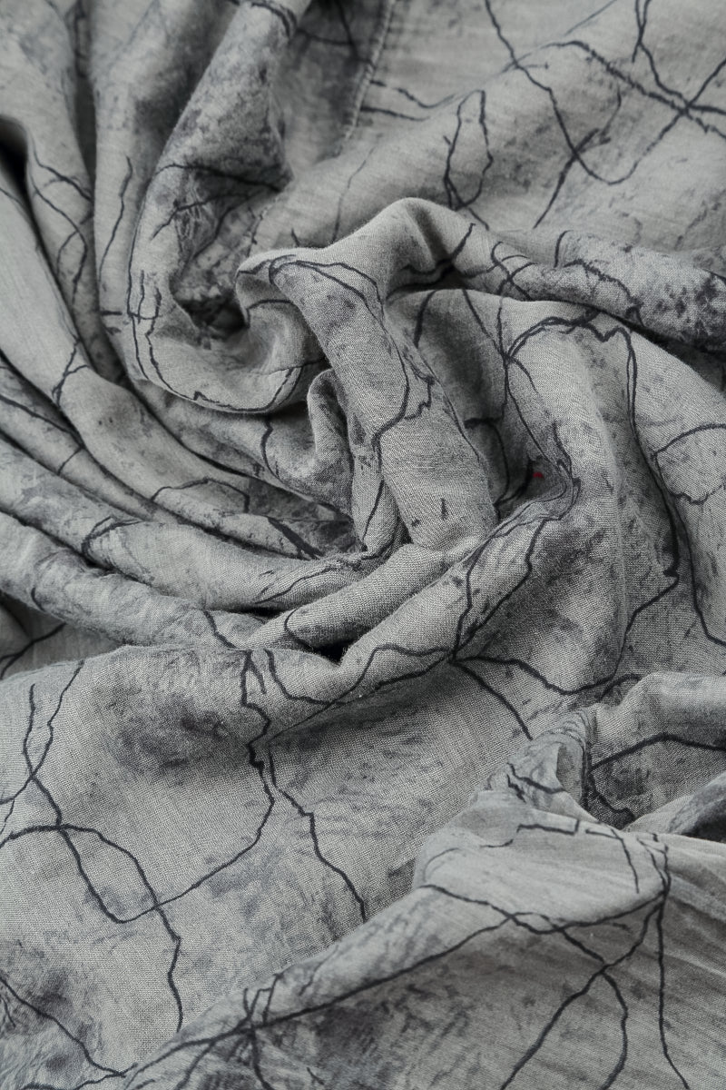 V-Neck Layered Silver Marble Silk Cotton Blouse 5