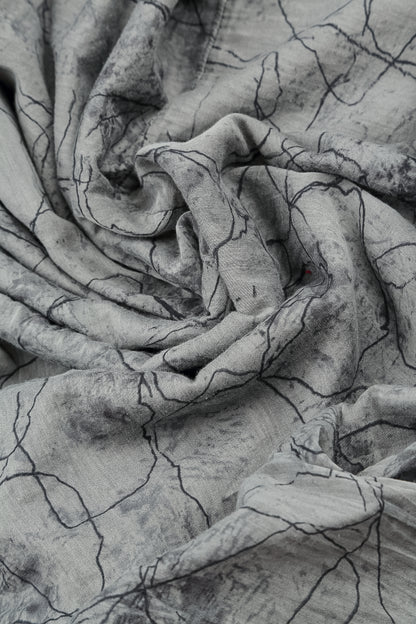 V-Neck Layered Silver Marble Silk Cotton Blouse 5