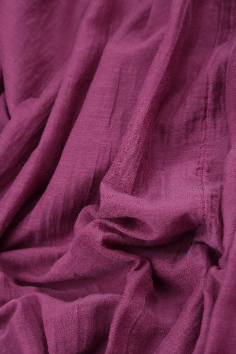 V-Neck Magenta Silk Cotton Jacket Dress