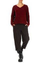 V-Neck Maroon Wool Sweater 4