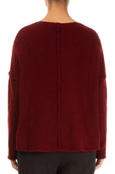 V-Neck Maroon Wool Sweater 2