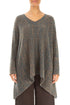 V-Neck Mélange Blue Caramel Wool Sweater 1