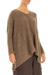 V-Neck Mélange Caramel Sweater 3