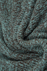 V-Neck Mélange Ice Blue Brown Wool Sweater 5