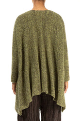 V-Neck Mélange Khaki Wool Sweater 2