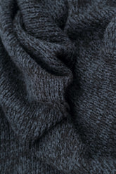 V-Neck Mélange Midnight Purple Wool Sweater 5