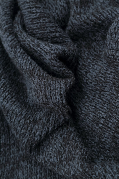 V-Neck Mélange Midnight Purple Wool Sweater 5