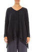 V-Neck Mélange Midnight Purple Wool Sweater 1