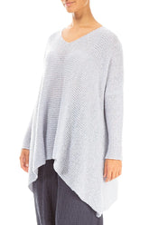 V-Neck Mélange Moonstone Wool Sweater 3