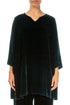 V-Neck Peacock Silk Velvet Tunic 1