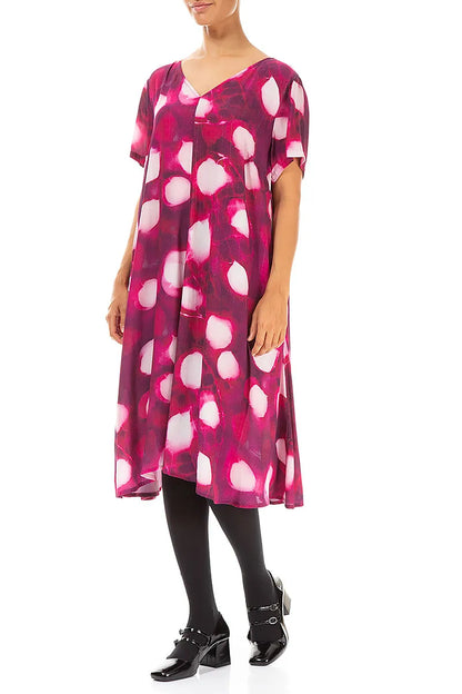 V-Neck Pink Dream Viscose Dress 3