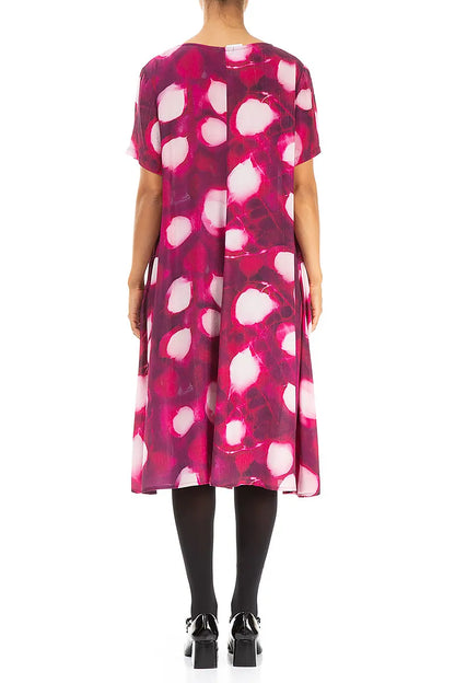 V-Neck Pink Dream Viscose Dress 2