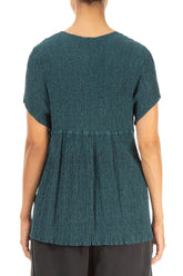 V-Neck Printed Peacock Silk Viscose Blouse 2