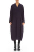 V-Neck Royal Purple Mélange Linen Dress 1