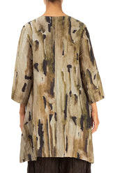 V-Neck Terra Crinkled Silk Linen Tunic 2