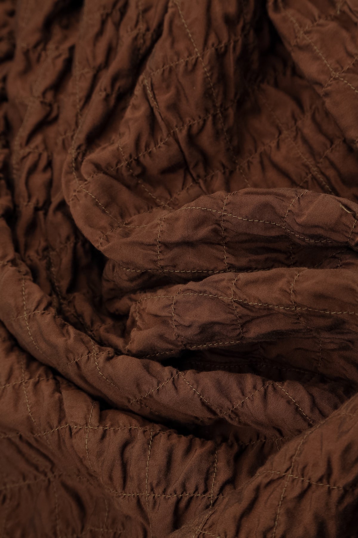 V-Neck Truffle Brown Pleated Silk Bamboo Dress