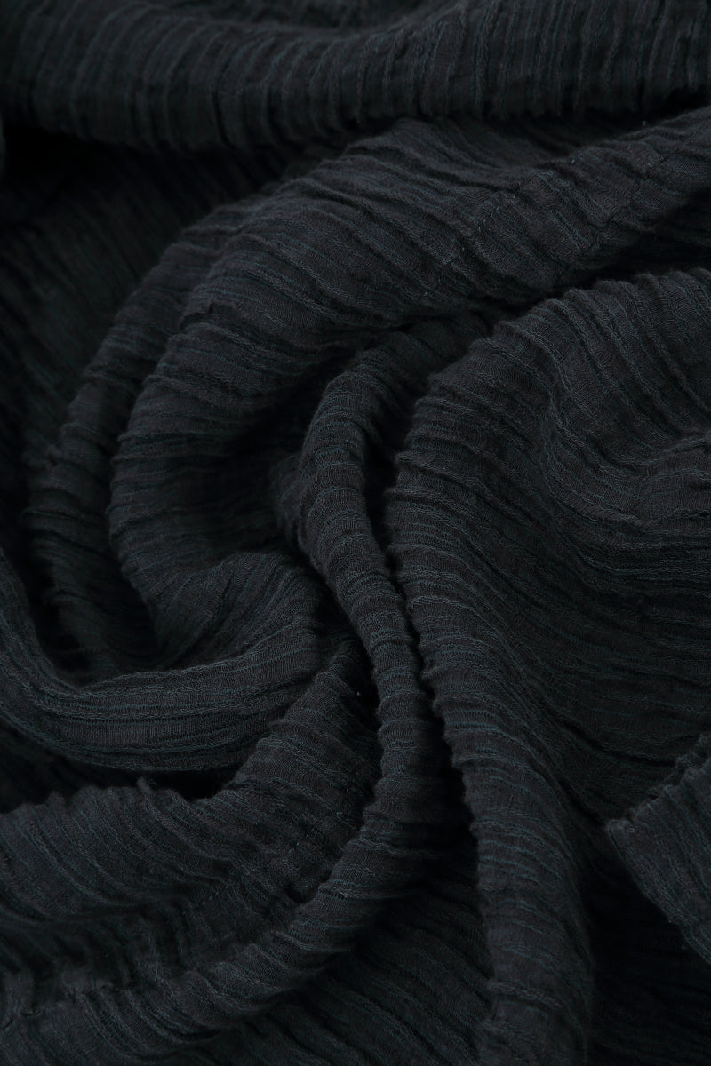 V-Neck Crinkled Graphite Silk Dress 5