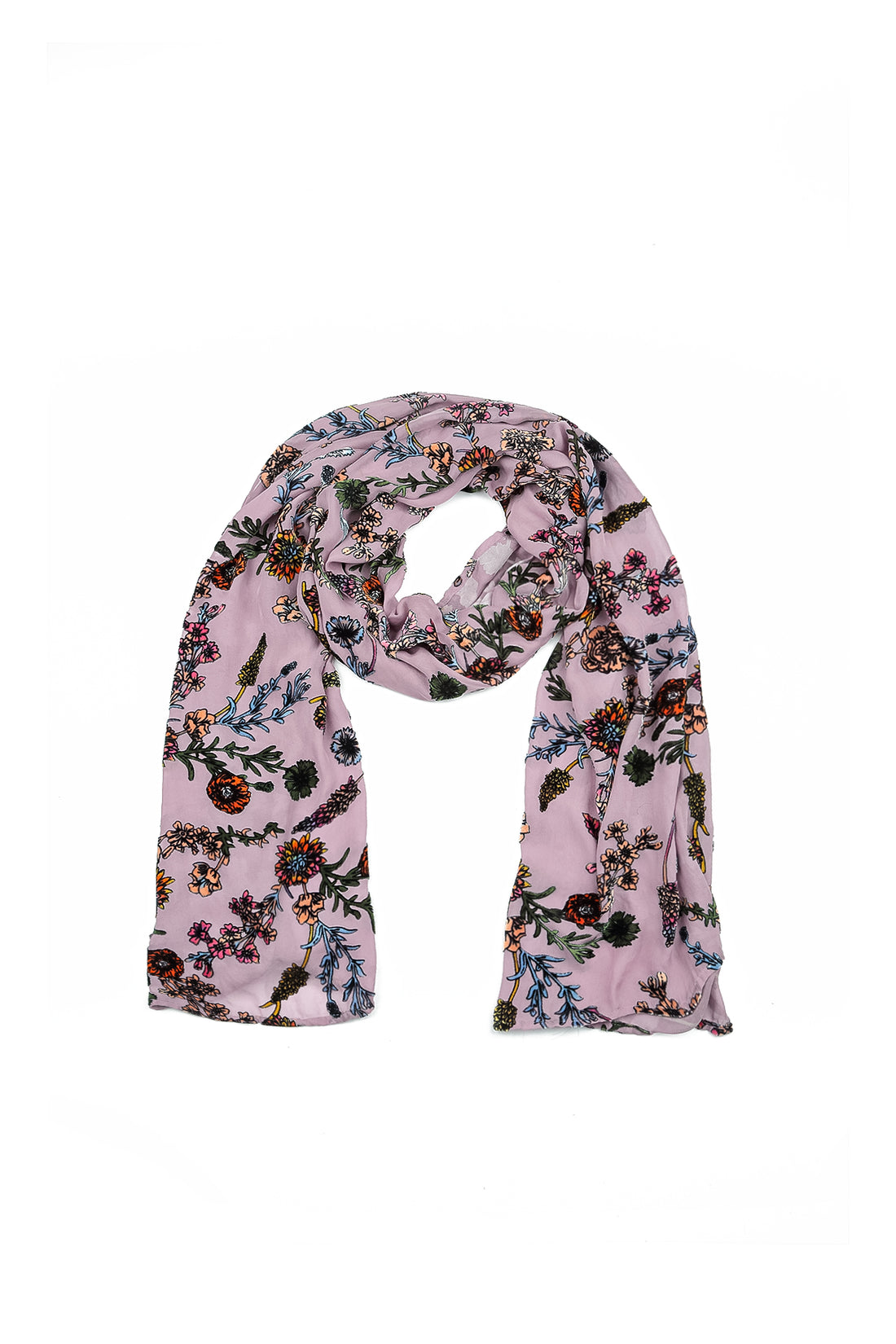 Velvet Blooms Devoré Silk Scarf 4