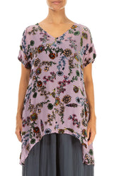Velvet Blooms Devoré Silk Tunic 1