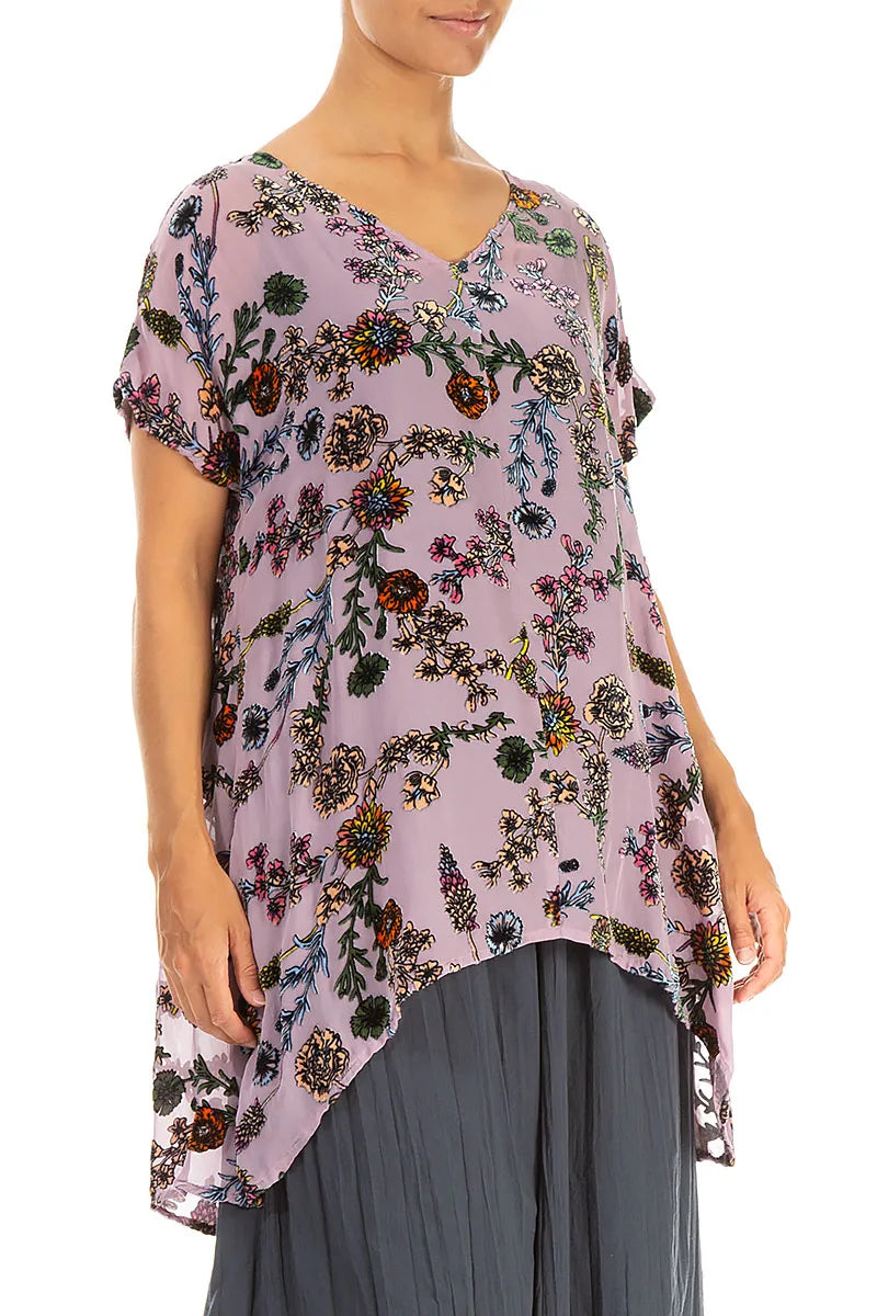 Velvet Blooms Devoré Silk Tunic 3