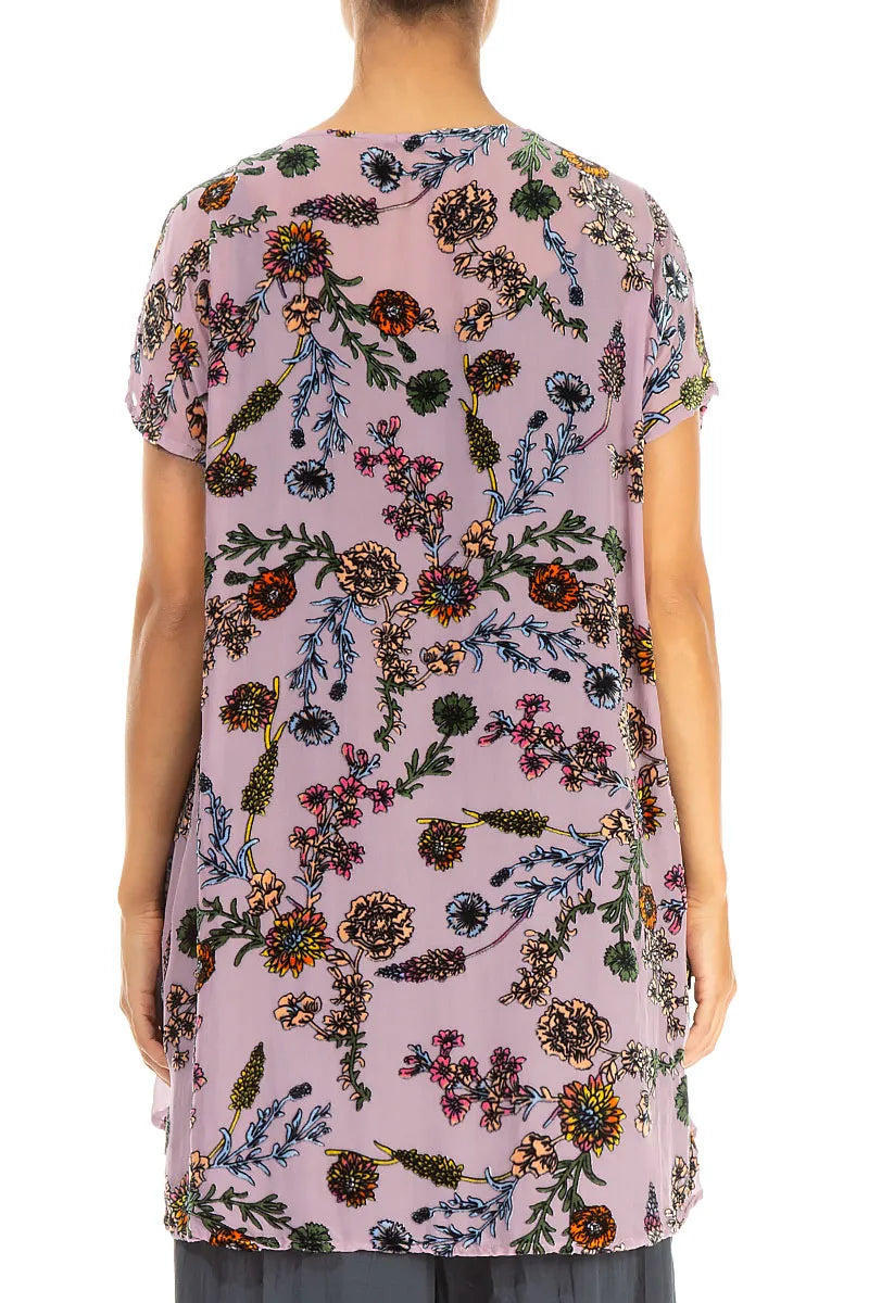 Velvet Blooms Devoré Silk Tunic 2