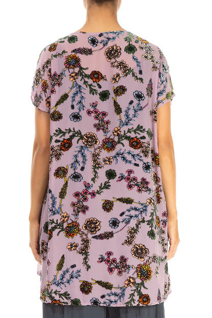 Velvet Blooms Devoré Silk Tunic 2