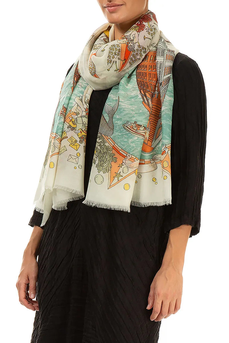 Venetian Voyage Cashmere Silk Scarf 3