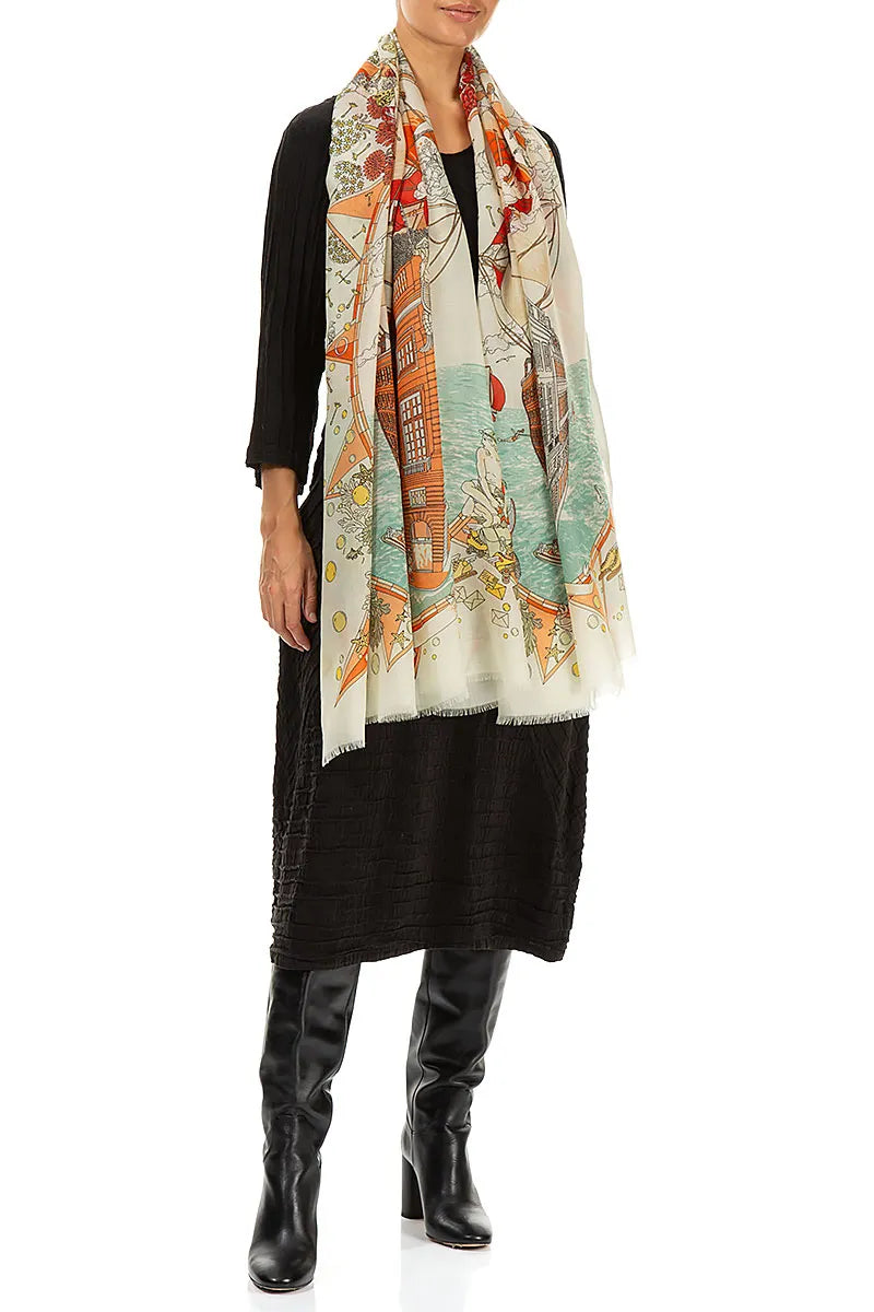 Venetian Voyage Cashmere Silk Scarf 2