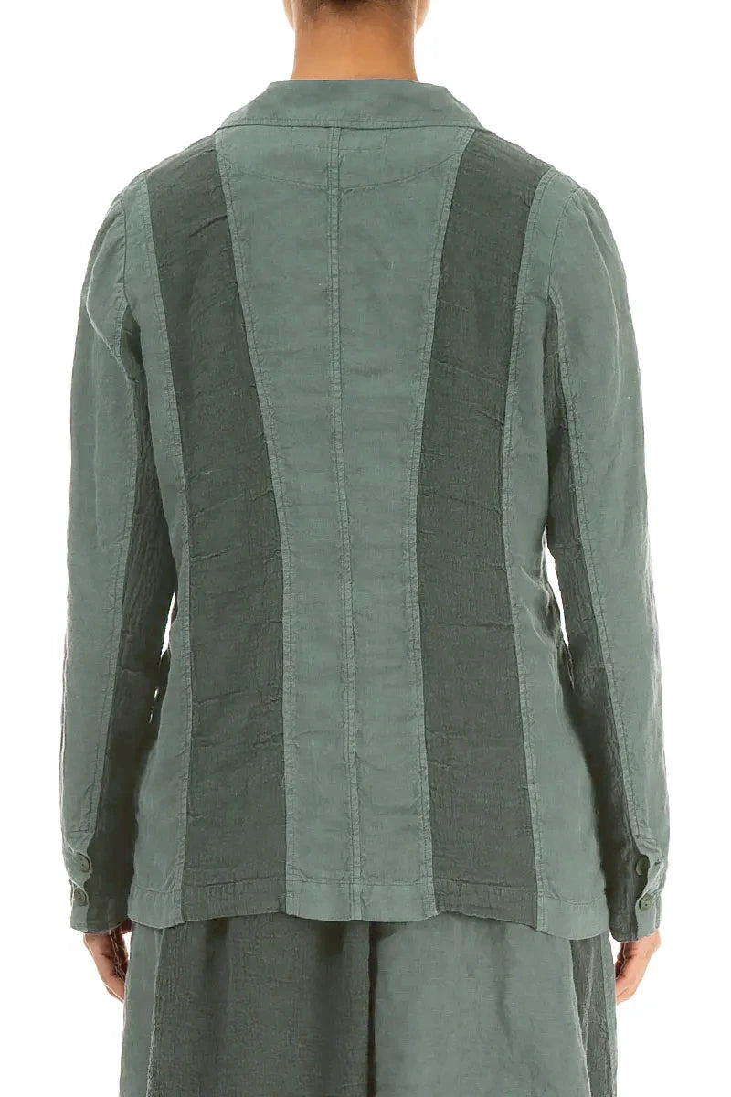 Vertical Line Sage Linen Jacket