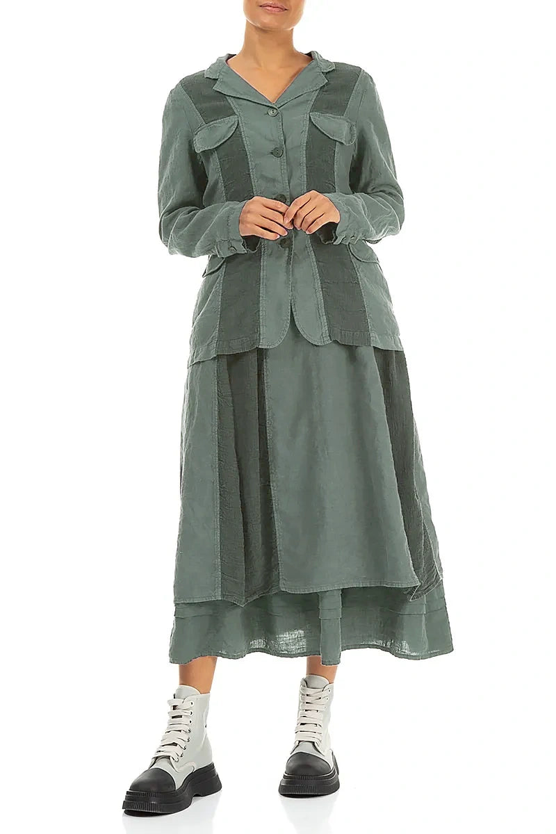 Vertical Line Sage Linen Jacket