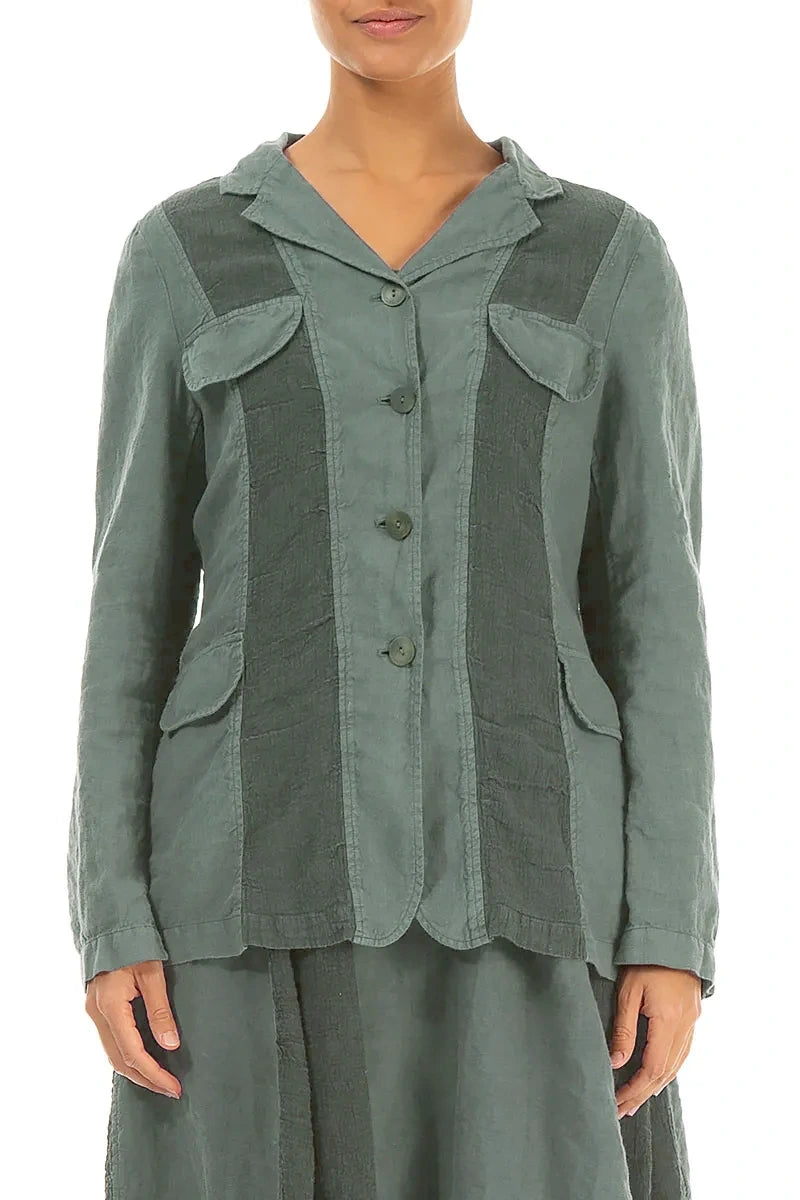 Vertical Line Sage Linen Jacket